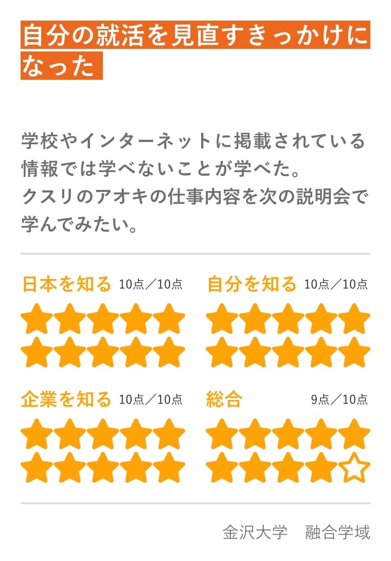 インターンシップに参加した学生の声